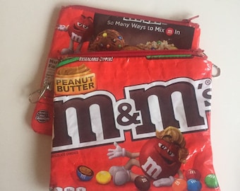 Family size orange Bigger Pocket Bag. Peanut Butter Chocolate  candy. Zippered pouch to hold candy/treasures/lipstick. Wrapper.