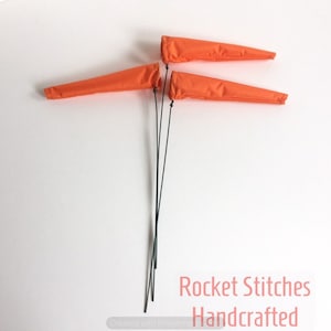 Back in stock Windsocks for your mini airport. Aviation/airplane/drone. Pilot gift. Flying wind sock. Solid Orange wind direction image 4