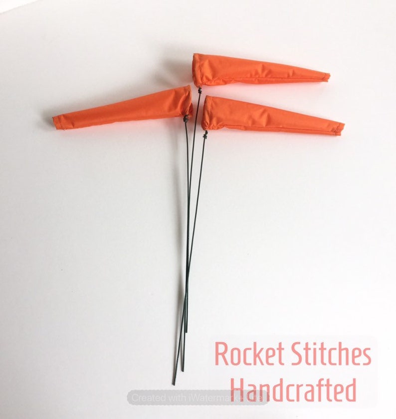 Back in stock Windsocks for your mini airport. Aviation/airplane/drone. Pilot gift. Flying wind sock. Solid Orange wind direction image 4