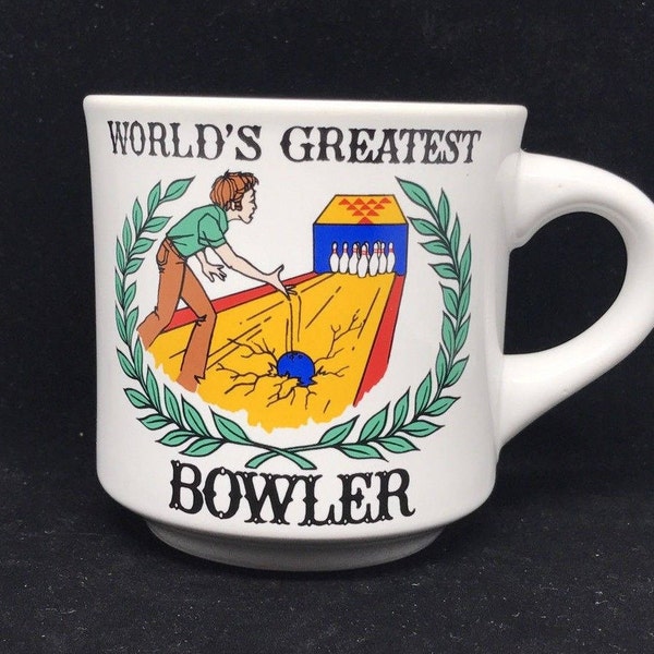 Vintage "Worlds Greatest Bowler" Papel Coffee Mug Cup