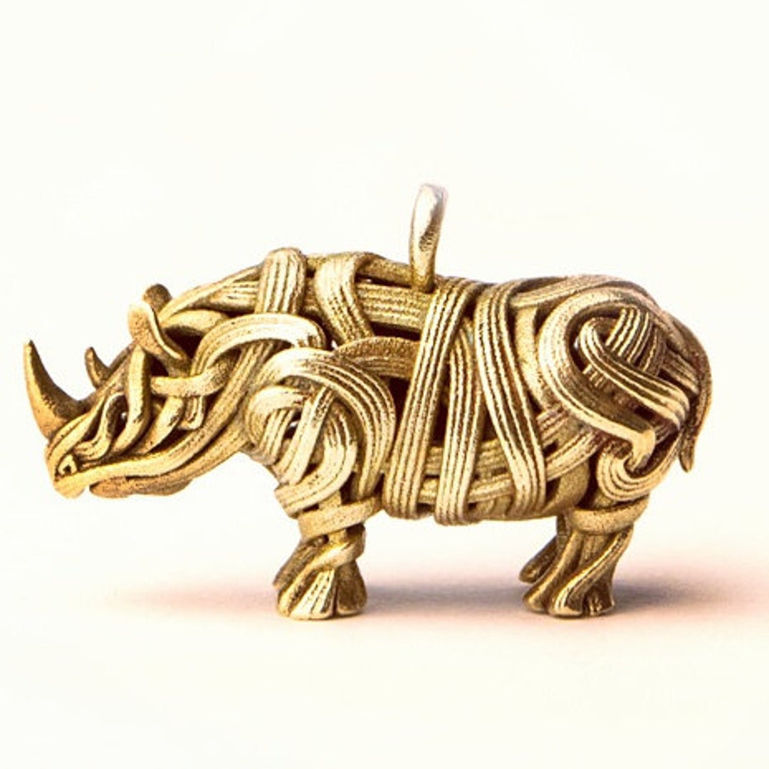 Rhinoceros Pendant / Designer Jewelry Etsy