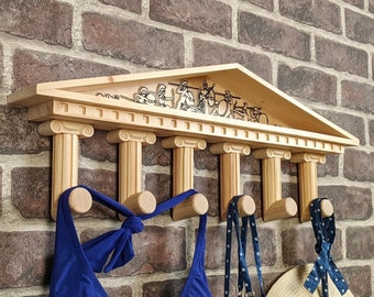 Greek Temple wooden coat rack / coatrack