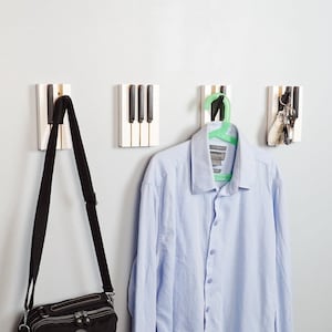 Minor  Major -movement- Piano Key Coat Rack: Modern Music Lover Wall Hangers