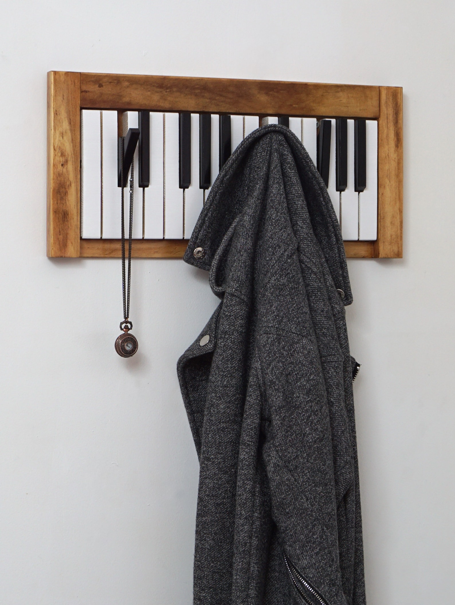 Piano Keyboard Wooden Coat Rack / Coatrack Black and White Klavier Etsy