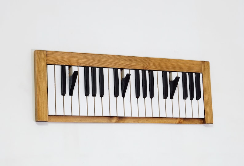 Piano Keyboard Wooden Coat Rack / Coatrack Black and White Etsy