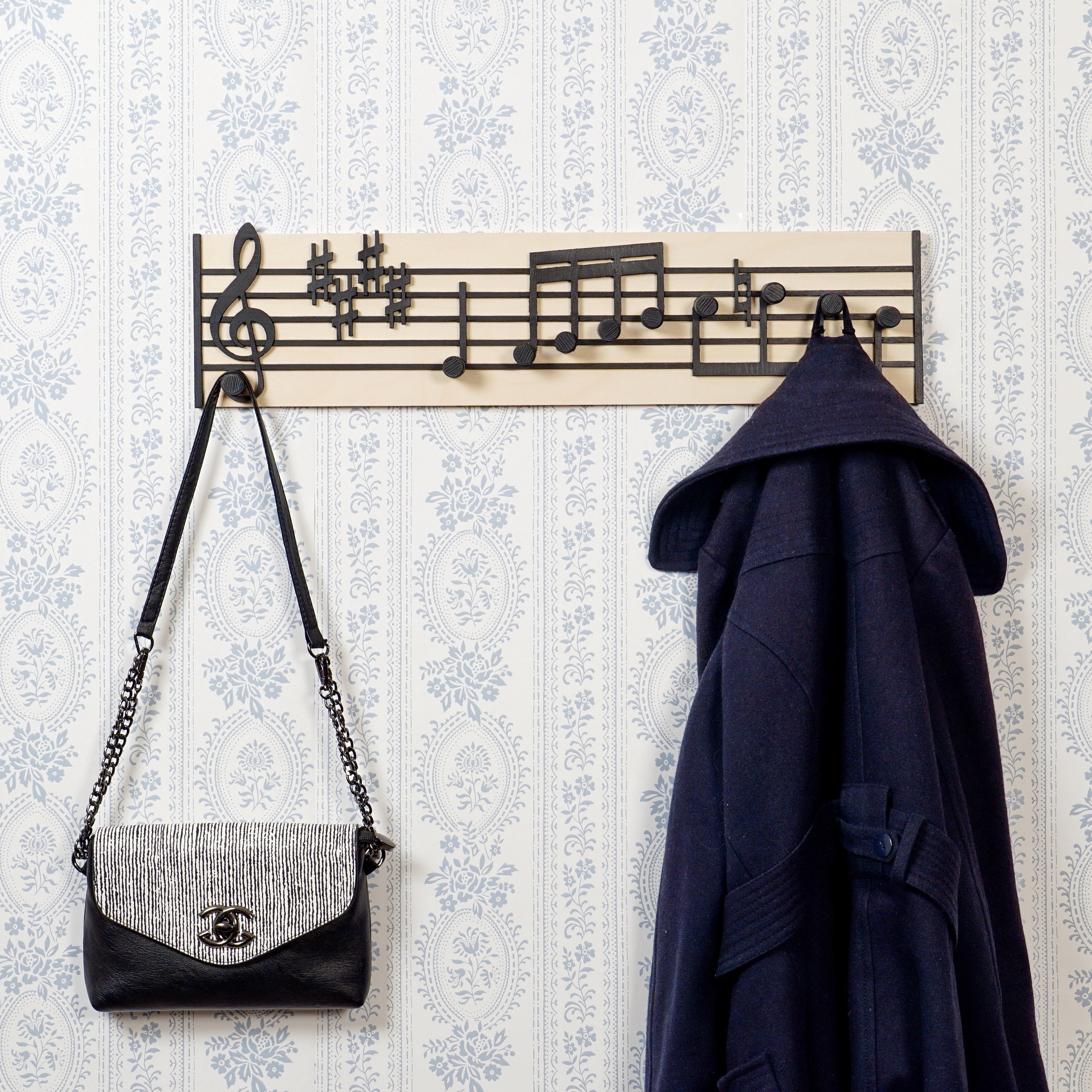 Musical Note Coat Rack Chopin Music Notes Wooden Coat Rack / Coatrack - Etsy