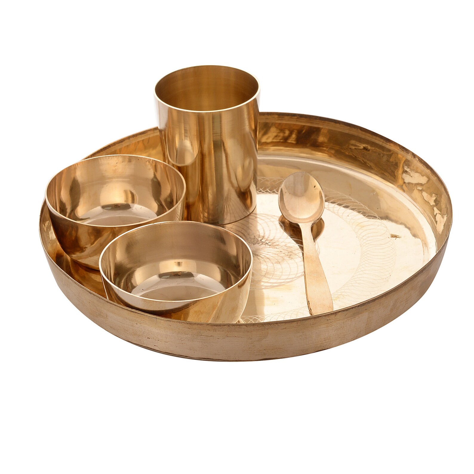 5 PC Set Indian Handmade Dinnerware Kansa Thali Set Health Etsy