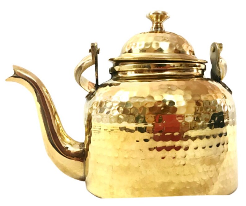 Handmade Hammered Brass Tea Kettle Traditional Chai Making Tea Etsy