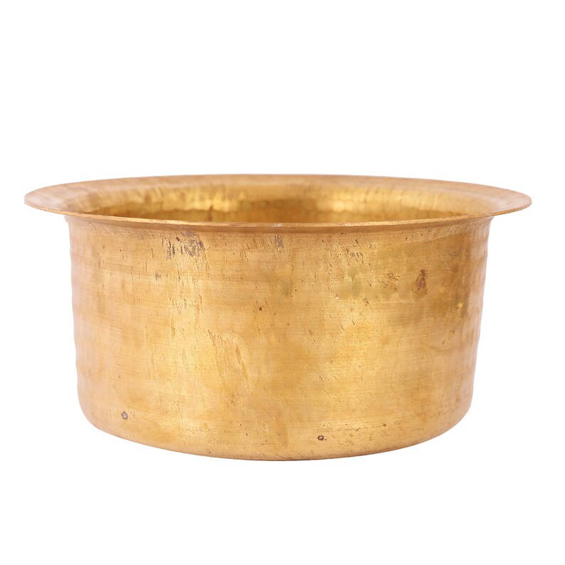 Indian Handmade Hammered Brass Bhaguna Cookware Stock Pot Etsy