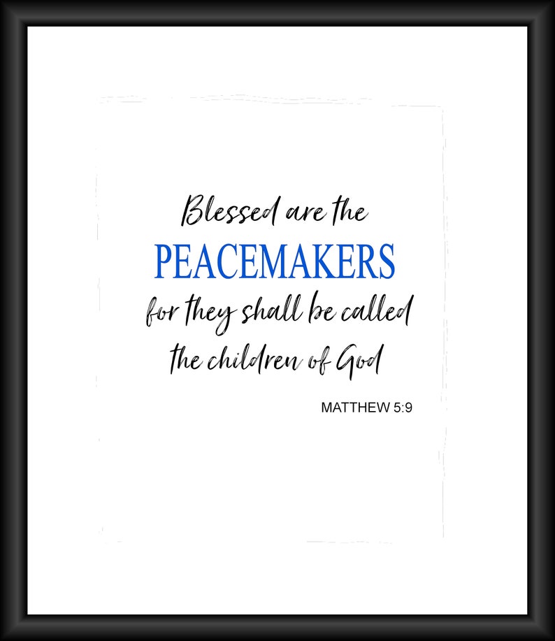 Blessed Are the Peacemakers Police Officer Quotes Thin Blue - Etsy