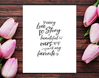 Arte imprimible para cada aniversario de una historia de amor (descarga digital)