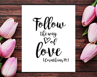 Sigue el camino del amor: Cita bíblica cristiana (descarga digital)