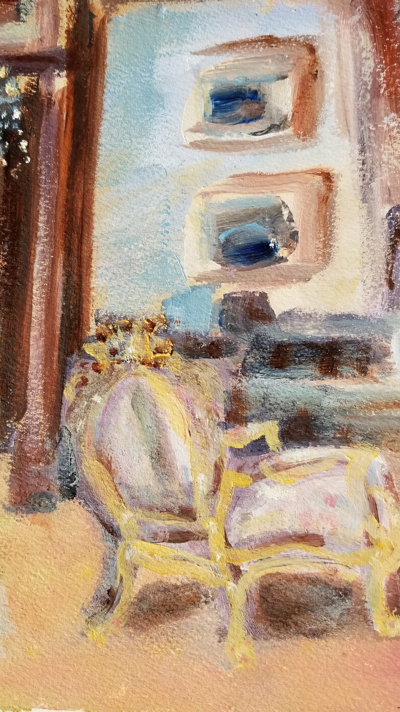 Oil Painting Interior Room Painting Art Bedroom Decor Etsy