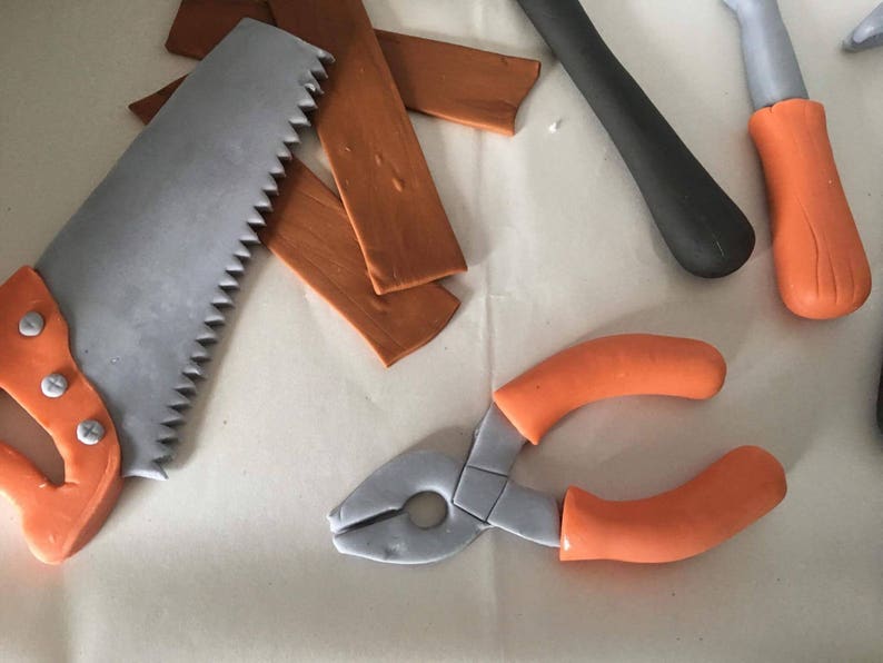 Fondant Carpenter Tools Cake Toppers Complete Set - Etsy