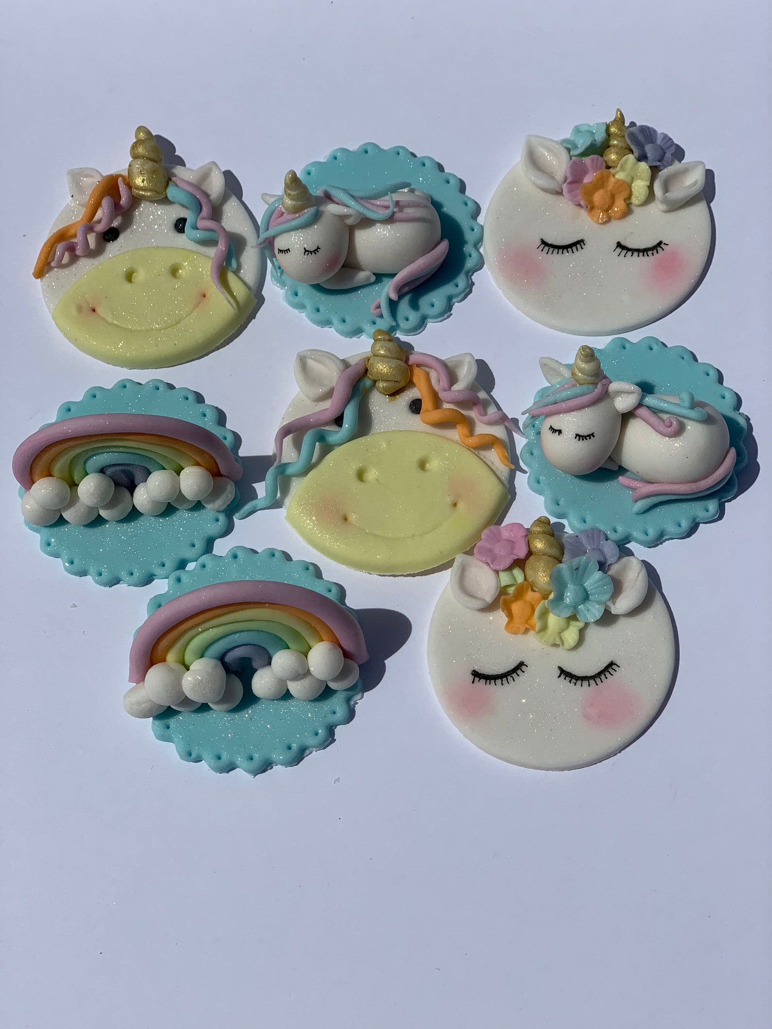 12 Fondant Unicorn Cupcake Toppers Etsy