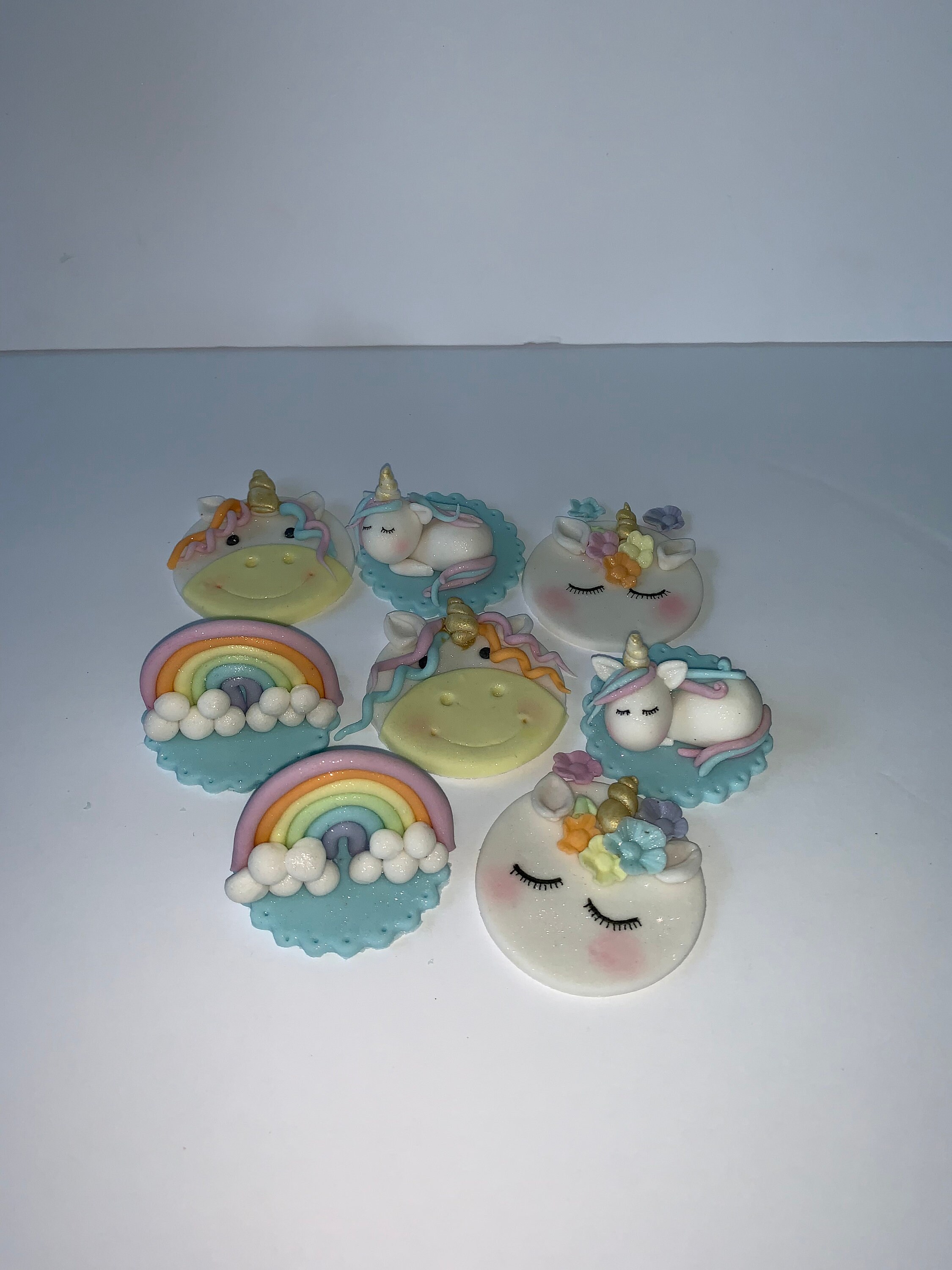 12 Fondant Unicorn Cupcake Toppers Etsy