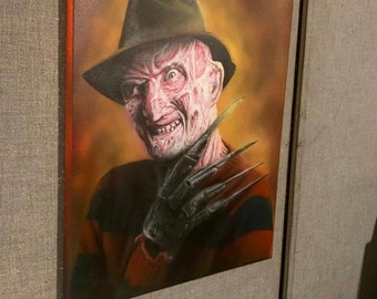Freddy Kruger aerógrafo sobre lienzo