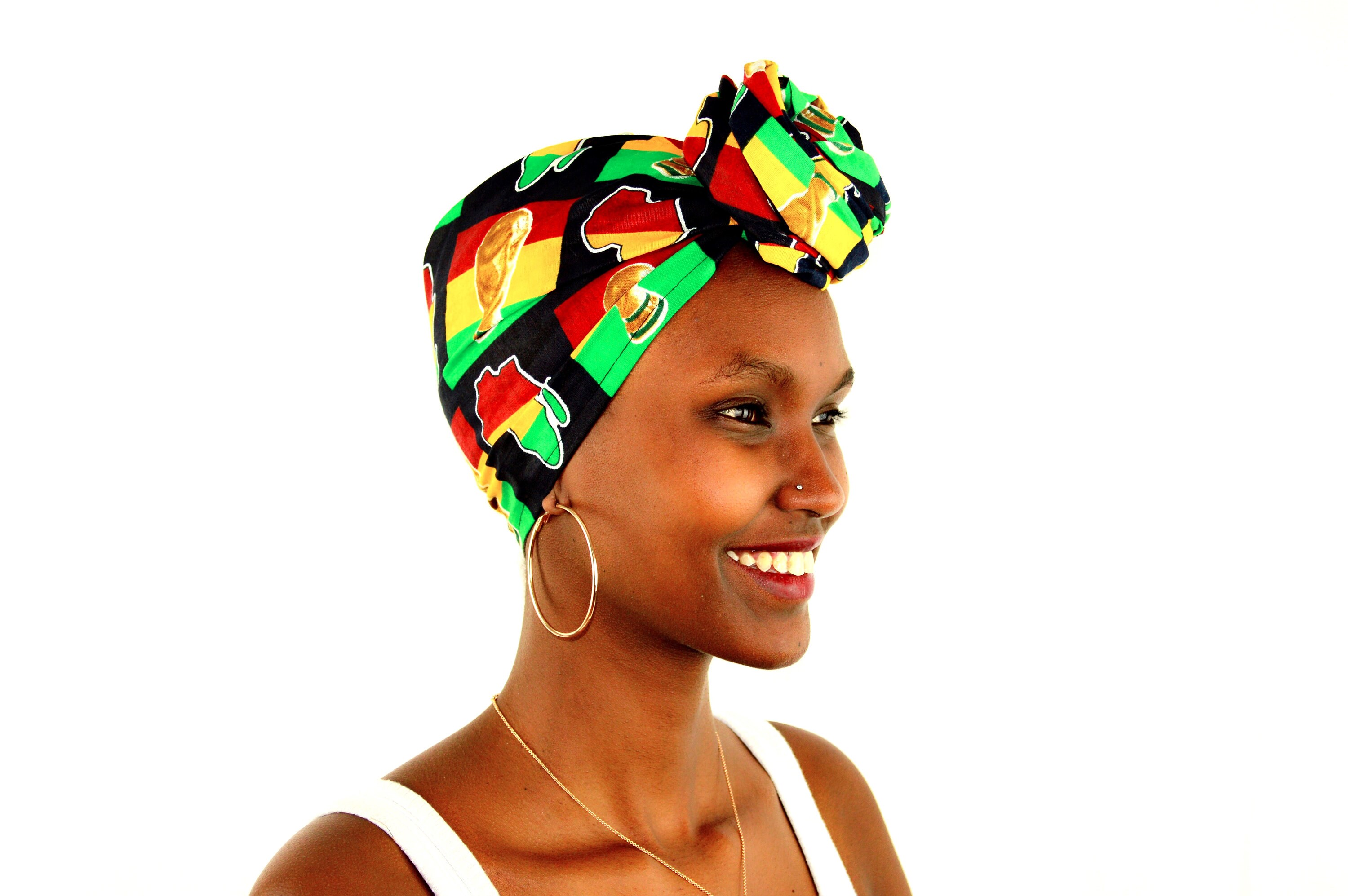 Red Jewelry Set for Women Ankara Wax Fabric Cotton Headscarf Fashion El…​​ African Red Floral life / headwrap – AfricanFabs main image 4