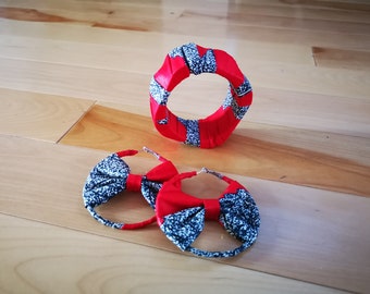 Afrikaanse stof sieraden / Afrikaanse doek stof armbanden / Afrikaanse oorbellen / Ankara hoops / Afrikaanse armband / Ankara sieraden voor vrouwen / Ankara bangles