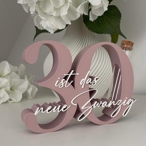 Geldgeschenk zum 30. Geburtstag, Schriftzug "30 ist das neue Zwanzig", Deko Zahl, witziges/lustiges Geschenk 30. Geburtstag rosa