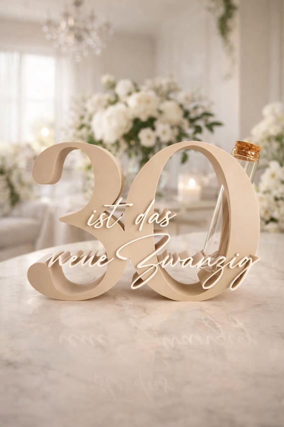 Geldgeschenk zum 30. Geburtstag, Schriftzug "30 ist das neue Zwanzig", Deko Zahl, witziges/lustiges Geschenk 30. Geburtstag
