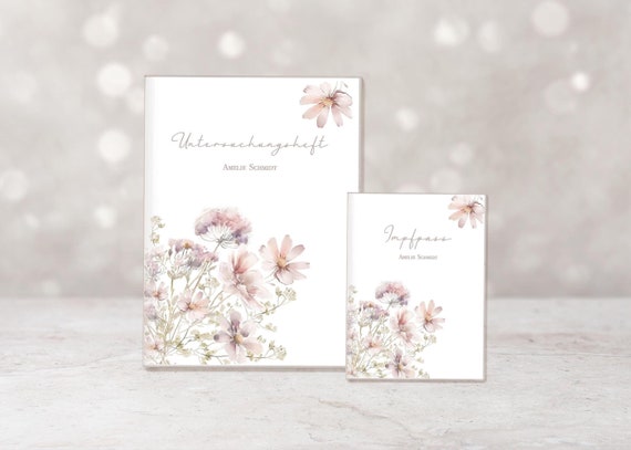 Set U-Heft und Impfpass Hülle | Untersuchungshefthülle Rosie | personalisiert | Schutzhülle mit Namen