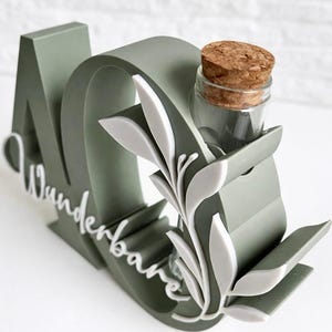 Geldgeschenk zum 40. Geburtstag | Zahl 40 mit Glasröhrchen | personalisiertes Geschenk 40. Geburtstag | Geburtstag Deko 40 image 4