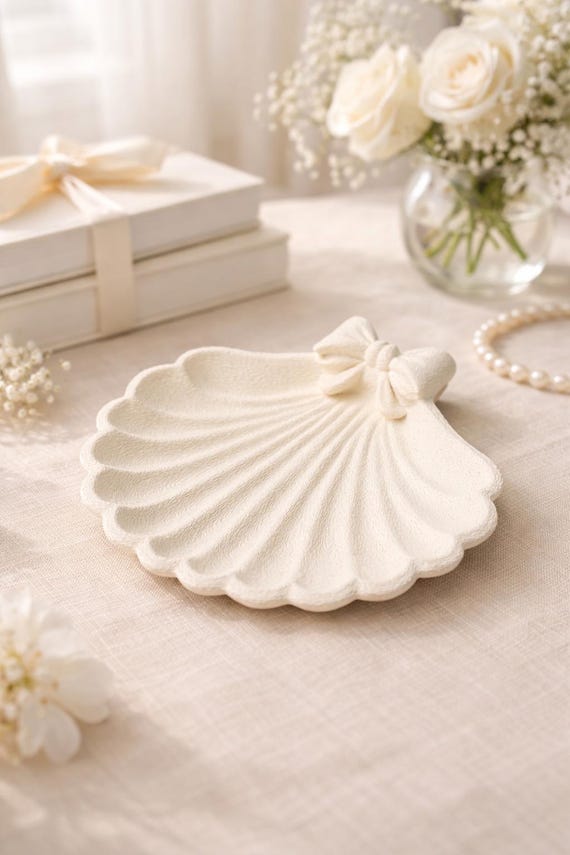 Schale "Aurelie", Schmuckablage, Muschelschale, Moderne Deko, Schmuckschale, Schlüsselablage, Geschenkidee