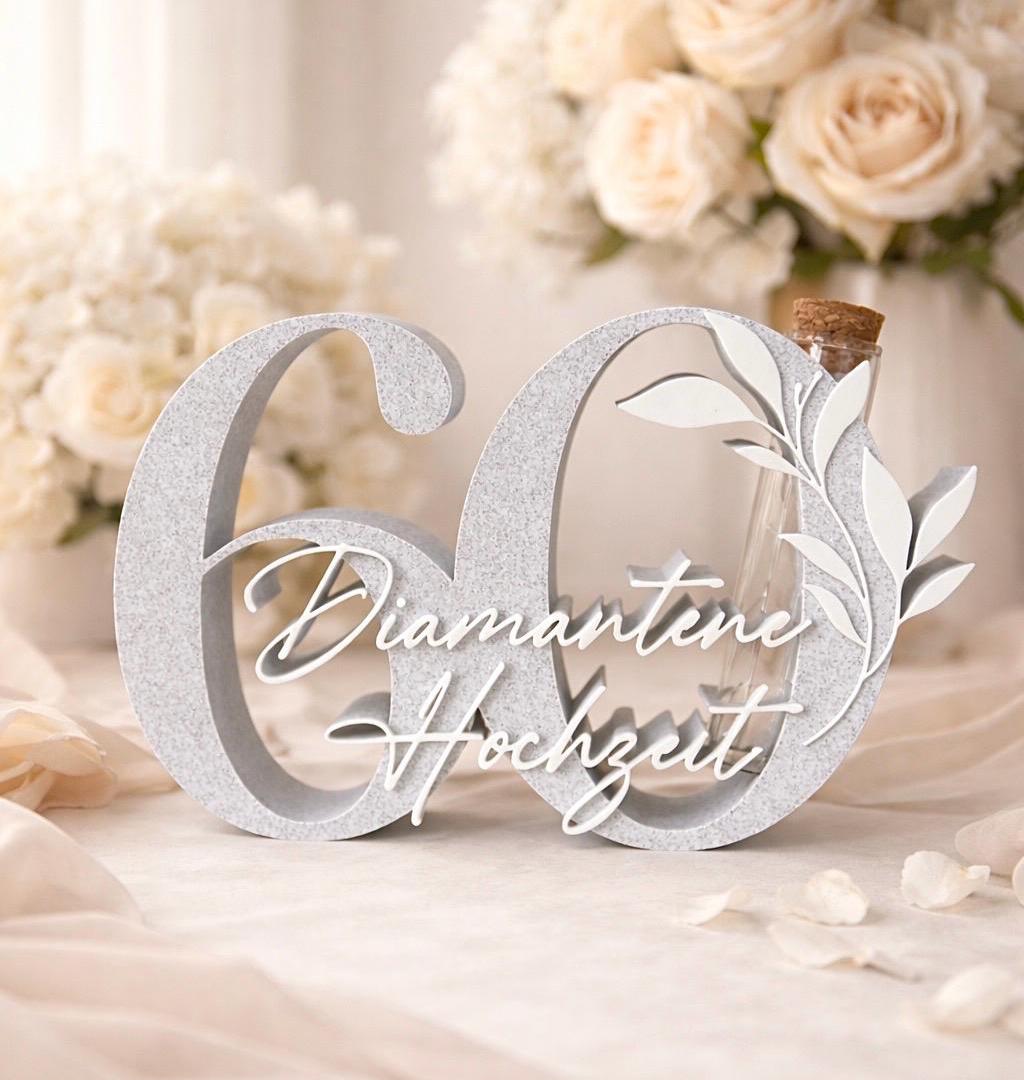 Tischdeko diamantene hochzeit