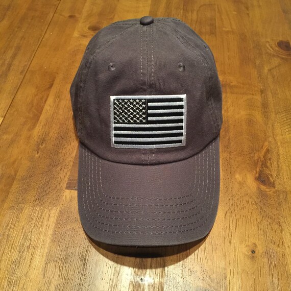 Black and White American Flag/Charcoal Grey Garment Washed Low