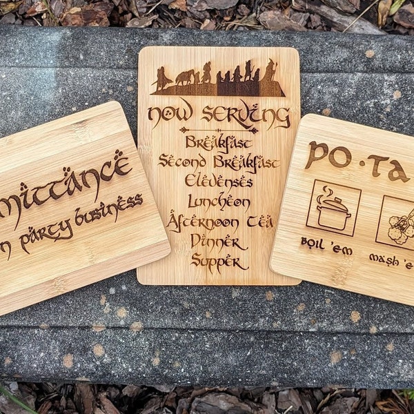 Po-ta-toes, Second Breakfast, & No Admittance - Cutting Board