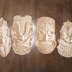 Tiki Masken Schilder - Laser geschnitten und graviert