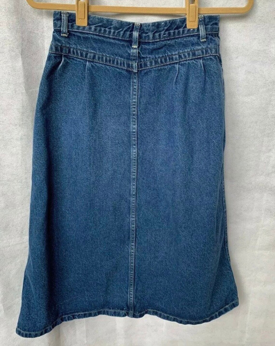 Vintage Lee Skirt Denim Jean High Waist Pleated Midi Modest | Etsy