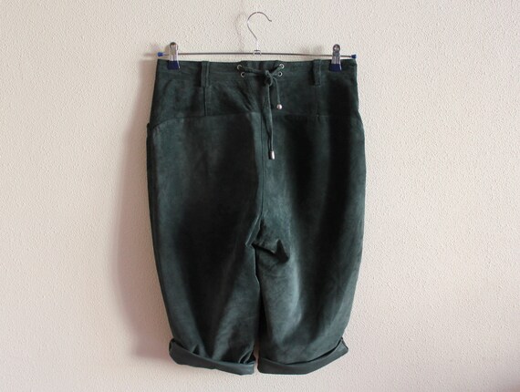 Dirndl Capry Pants Green Bavarian Shorts Womens G… - image 7