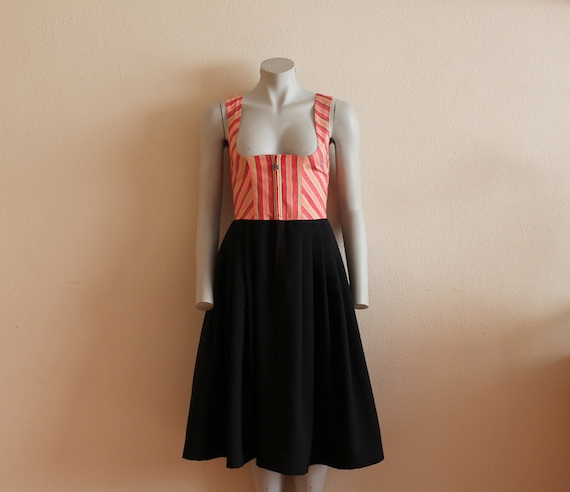 Dirndl Dress Vintage Dirndl Dress Peach Black Dirn