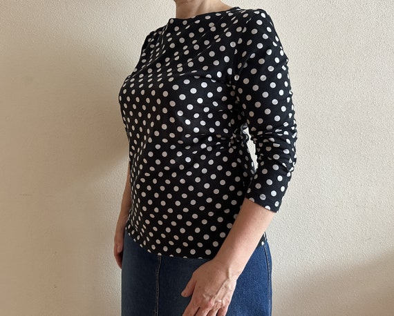 Vintage MARIMEKKO Shirt Polka Dot Top Long Sleeve… - image 8