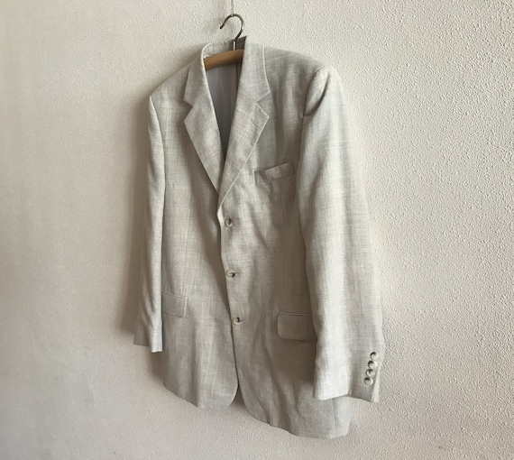 Men Wool Linen Blazer Vintage Mens Blazer Linen W… - image 4