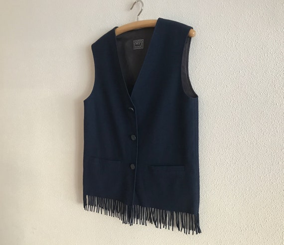 Women's Vest Fringe Waistcoat Navy Blue Womens Wa… - image 4