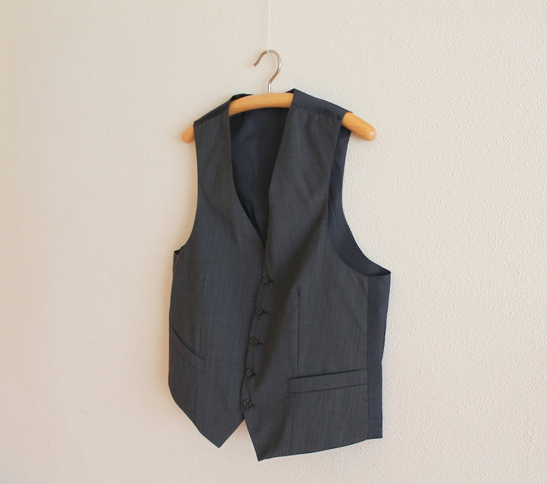 Mens Wool Blend GreyBlue Men/'s Vest Gray Gentlemen/'s Vest Mens Waistcoat Wedding Classic Vest Formal Fitted Edwardian Victorian Large