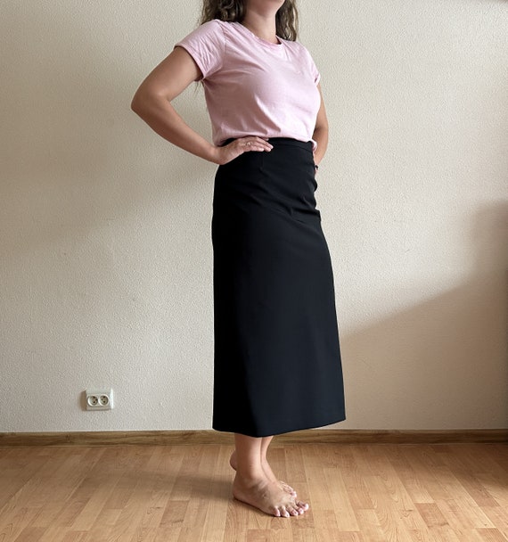 Nanso Oy Women Skirt Black Vintage Skirt Long Fit… - image 4