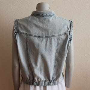 Denim Vest Women's Vest Light Blue Denim Vest Jeans Vest Fitted Womens Waistcoat Country Western Boho Womens Vest Large to Extra Large Size image 5