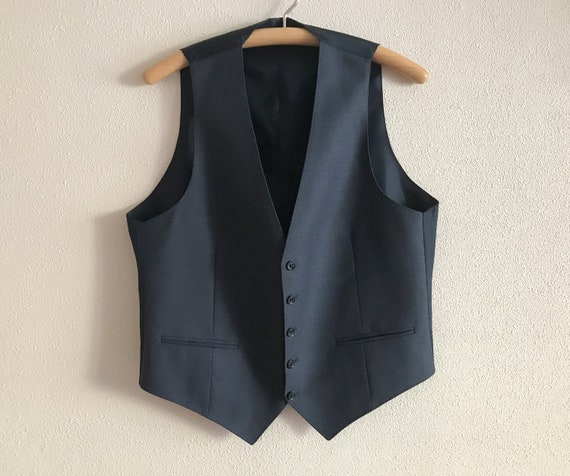 Men's Vest Blue Vest Navy Blue Gentlemen's Vest M… - image 1