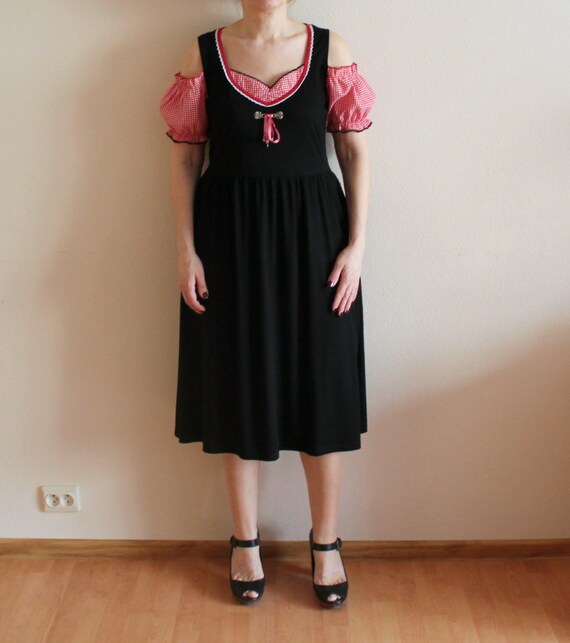red and black dirndl
