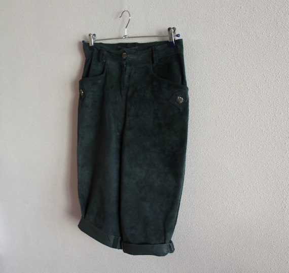 Dirndl Capry Pants Green Bavarian Shorts Womens G… - image 4