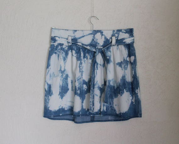 plus size acid wash skirt