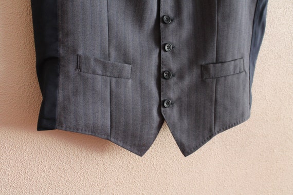 Men's Vest Blue Vest Navy Blue Gray Gentlemen's V… - image 2