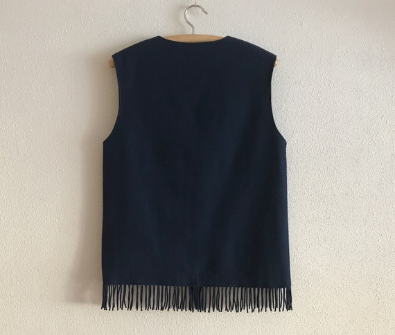 Women's Vest Fringe Waistcoat Navy Blue Womens Wa… - image 6