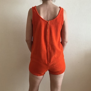 Orange One Piece Badeanzug Womens MUTTI Vintage Bademode Orange Terry Badeanzug Damen Bademode Romantische Retro Badeanzug Bild 5