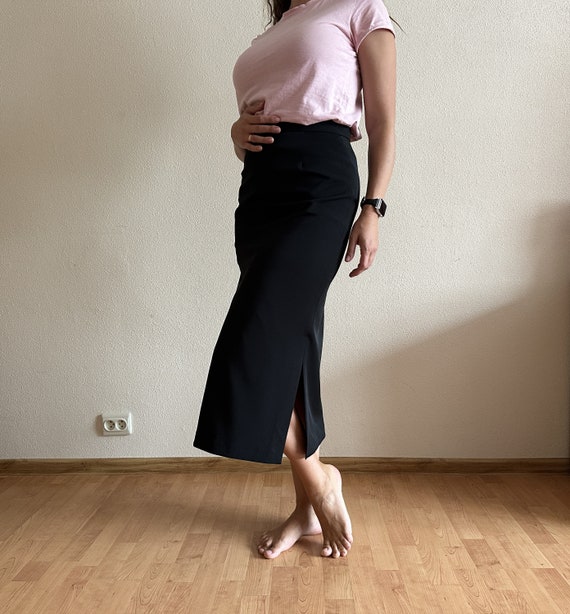 Nanso Oy Women Skirt Black Vintage Skirt Long Fit… - image 1