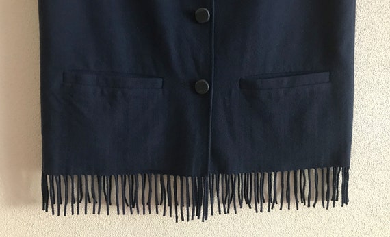 Women's Vest Fringe Waistcoat Navy Blue Womens Wa… - image 3